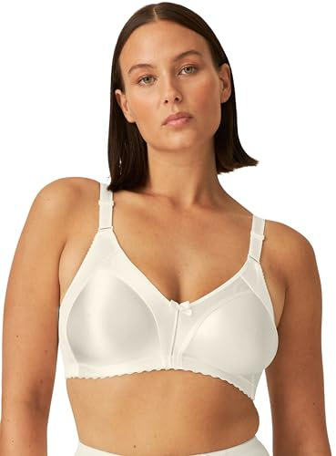 Naturana® Minimizer Bra - Wireless [Cup B-G] | Maximum Support with Cut Design & Wide Straps | Elegant Minimizer Bra for a Visually Smaller Cup Size 42 Champagne F