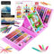 KINSPORY 290 piezas Maletin Pinturas para Niños, Juegos de Dibujo, Pinturas para Niños, Acuarelas Niños, Lapices de Dibujo, Caballete Pintura