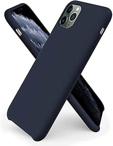 iPhone 11 Pro Liquid Silicone Soft Gel Rubber Case Slim-Fit Mobile Phone Case Open Bottom| iPhone 11 Pro Case Supports Wireless Charging (Midnight Blue)