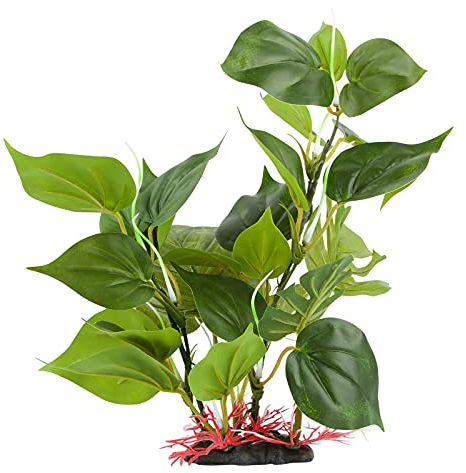 BHGT 33cm Plante d'aquarium Artificielle Plastique de d'aspect réaliste Ornement pour Aquarium Feuilles Vertes