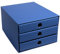 PresentFill® Schubladenbox Pappe Blau - 100% Recycling Karton - Made in Germany - Schubladenturm für DIN A4 Papierablage - stabil stapelbar - Büro Schreibtisch Organizer – Ablagebox -Ordnungsbox