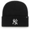 47 MLB NEW YORK YANKEES Haymaker Cuff Knit Unisex Beenie, weißes Logo, Farbe, Schwarz , Einheitsgröße