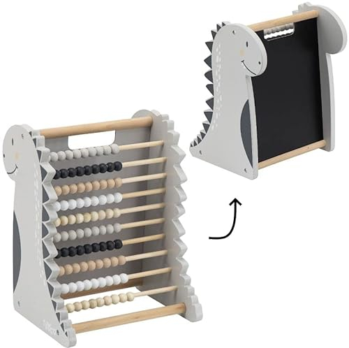 Tryco Rechenschieber (Abakus) 100er für Kinder aus Holz mit Dinomotiv TR-353014