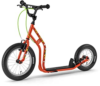 Yedoo Wzoom Emoji Kinder Tretroller - für Kinder ab 6 Jahre, ab 120 cm Körperhöhe, mit Luftreifen 16/12 - für Mädchen und Jungen, Höhenverstellbar mit Ständer und Reflexelementen