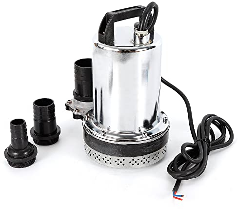 OUKANING Pompa Sommersa 12V in Acciaio Inox Pompa Sommersa 160W (6000L/H)