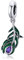 Ciondolo Charm Argento 925 Charm Bead per Pandora Chamilia, Bracciali e Collane - Diamante Viola e Foglia Verde