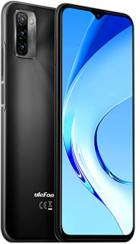Ulefone Note 12 Smartphone ohne Vertrag, 4GB + 128GB, 7700mAh Massiver Akku DUAL-SIM-4G Handy, 6,82'' HD+, 3-Karten Slot Design, Android 11, 13MP Triple Kamera, Gesichts Entsperrung GPS Schwarz