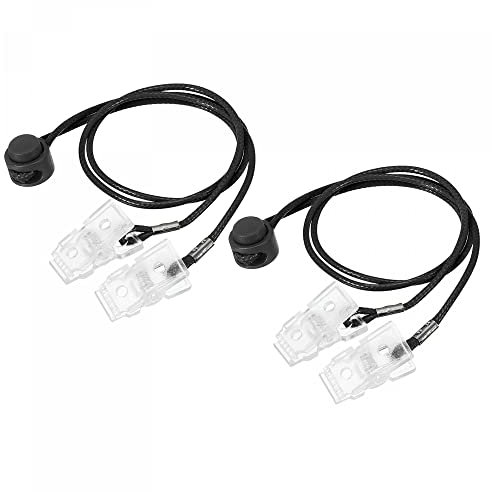 sourcing map Napkin Chain, 12.6 2Pcs Polyester Neck Bib Holder Chain Sun Hat Strap Cord Lanyard with Adjustable Buckle Clips for Napkin Cap Fixing, Black