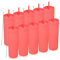 Volhoply 600ml Tumbler en Plastique Réutilisables Lot de 10,Tasse en Plastique à Double Paroi avec Couvercle et Paille,Gobelets Café en Acrylique de Matte Libre BPA pour Soirées,Cadeaux(Rouge,10 Set)