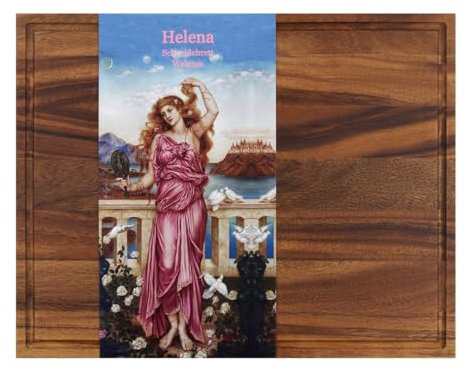 HELENA Premium Schneidebrett XL, Geschenk Frauen, Walnussholz, Arbeitsfläche: 45 x 35 x 3,8 cm, massiv: 4 kg, beidseitig verwendbar, Saftrille, Griffmulden, antibakteriell, FSC zertifiziert