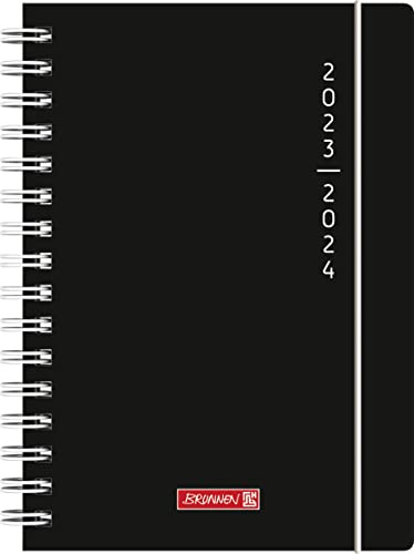 BRUNNEN Schülerkalender „Plain Black“ 2023/2024 1 Seite = 1 Tag A5 schwarz