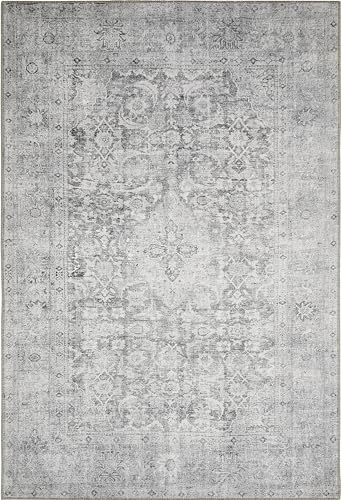 -LUXOR- living Lago | Waschbarer In- und Outdoor Teppich | Modernes Design, Pflegeleicht, Flexibel Einsetzbar, Haustierfreundlich | 120 x 170 cm Grau-Anthrazit
