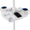 Qcwwy Tavolo Esterno con Ombrellone da Spiaggia, Ombrello Rotondo in Plastica, Vassoio per Spuntini da 4 Tazze e 4 Scomparti per Snack da Spiaggia Giardino Piscina