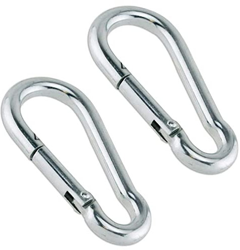 10x Carabina Snap Hook Clips 6mm x 60mm Metal Galvanised Snap Hook Clip Rope Connector Small Snap Clamp Key Chain Link Buckle for Hammock Swing Set Outdoor Travel Camping Fishing Hiking.