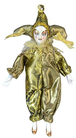 MagiDeal Clown Doll Angle Model Artware Geschenke Actionfigur Porzellan Triangel Puppe für Desktop Tisch, Gelb