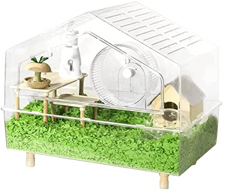 PAASHE Hamsterkäfig Märchenhaus Aussichtskäfig Tierkäfig Leicht zu zerlegen Hamsterkäfig Haus Einfacher und lustiger Haustierkäfig