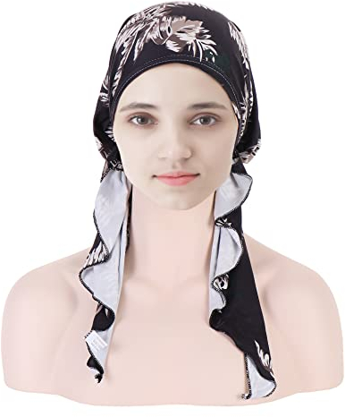 Cysocool Damen Chemo Turban Sommer Sonnenschutz Haarausfall Kopftuch Vorgebunden Beanie Mütze Slouchy Kopfwickel Schlafmütze Frauen Krebs Kopf Wraps Bandana Hijab Kopfbedeckung