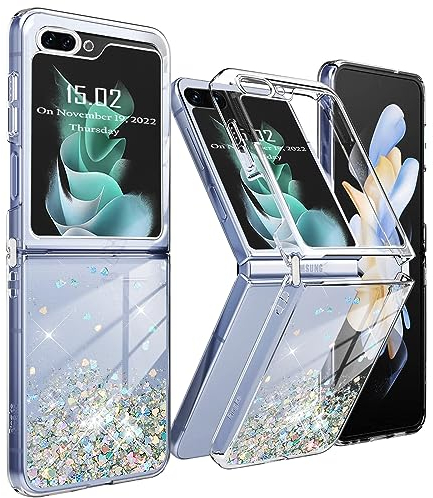 Cover per Samsung Galaxy Z Flip 5 Glitter Custodia Samsung Galaxy Z Flip 5 Trasparente Silicone Samsung Z Flip 5 Cover Antiurto Antiscivolo Protettiva Clear Samsung Galaxy Z Flip 5 Case