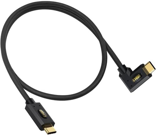 Maxhood 240W USB C to USB C Cable 60cm, 40Gbps USB C Right Angle Cable, 90 Degree USB C to USB C Cable Fast Charging Short USB C Right Angle Cable 8K@60hz Compatible with iPhone 15, Galaxy