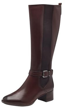 Tamaris Comfort 8-85503-43-Scarpe Tacco Lungo, Stivali ad Altezza Ginocchio Donna, Marrone Scuro, 38 EU Larga