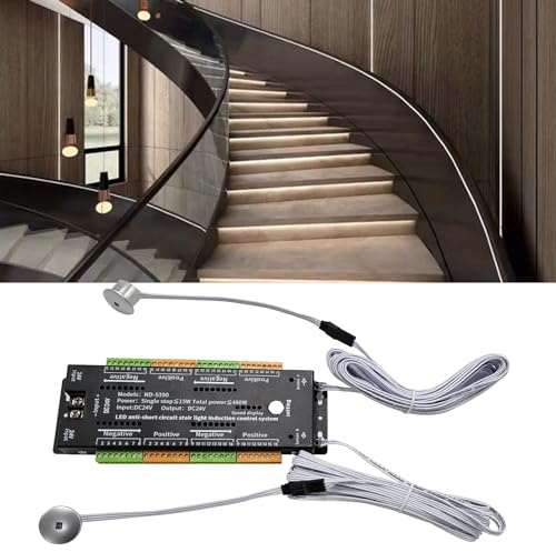 XLSBZ LED-Treppenstufenbeleuchtung Controller mit Bewegungsmelder,DC 24V LED Treppenlicht Controller Kurzschlussschutz