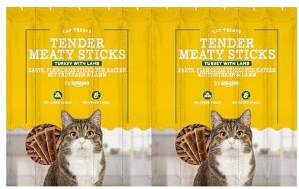 by Amazon - Palitos de Pavo y Cordero para Gatos, 50 g