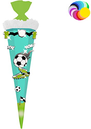 alles-meine.de GmbH Bastelset - Schultüte Farbe & Größe wählbar 70/85 / 100 cm - Fussball - Farbe frei wählbar - Bastelschultüte - Zuckertüte zum selber Basteln Bemalen Bek..
