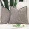 Madizz 2er Set Chenille Samt mit Rand Kissenbezüge Weiche Dekorativ Zierkissenbezüge Modern Kissenhülle für Sofa Wohnzimmer Schlafzimmer Taupe 40x40 cm