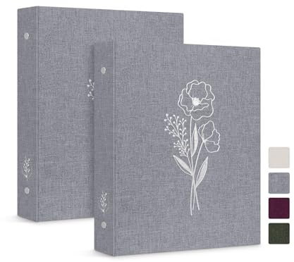Lanpn Ringbuch Basic DIN A5 2 Stück, Leineneinband Ringbuch Ordner A5 mit 6 Ringe 1,9 cm runde Ringe hält A5 Papier für Zuhause Büro Schule Journaling Sammlungen (grau)