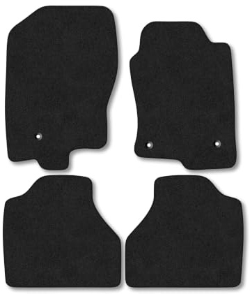 Compatible with Nissan Navara (2010-2015) Carpet Car Mats | Black Edge Trim Tailored Fit Floor Mats Full Coverage Protection Accessories Easy Clean Anti Slip Made in the UK
