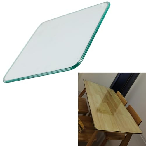 SXKJQER Tischplatte Gehärtetes Glas Rechteckig/Eckig Tisch Glasplatte Platte Glastisch, Glasscheibe Aus Gehärtetem Glas 8mm Dick, Mit 6 Anti-Rutsch-Pads, Für Couchtisch, Esstisch(80x80cm)