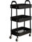 simpa 3 Tier Metal Multipurpose Wheeled Storage Tray Cart - BLACK 78.5cm (H) x 46cm (W) x 30.5cm (D)