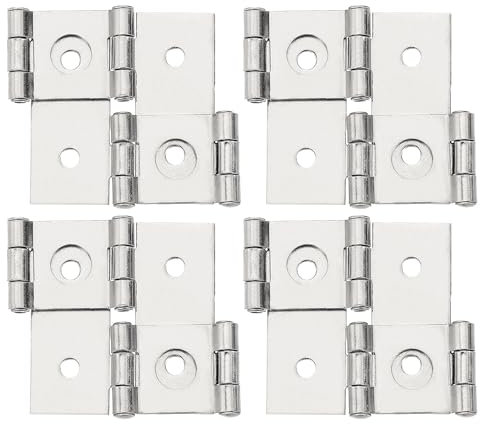 QUARKZMAN Bisagras de Doble Acción para Pantallas Plegables, 4 Piezas de Bisagras de Doble Giro de Estilo Retro de 2.13 con Rotación de 270 Grados para Puertas de Pantallas, Color Plata