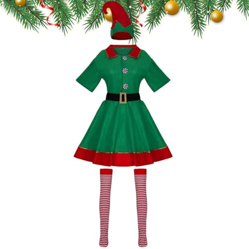 Proypiax Elf Kostüm Für Frauen Weihnachtself, Weihnachten, Wichtel - Kostüm Costumes Helfer-Kostüm Weihnachtselfenkostüm Für Damen
