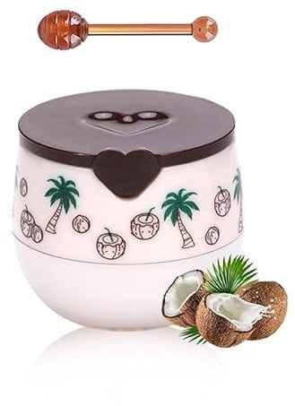 11PCS Bee Lip Balm Honey Pot, Honey & Strawberry & Watermelon & Cherry & Mint & Grapes & Peach Lip Balm Honey Pot, Sleeping Lip Mask Hydrating Prevention Dry & Cracked Lip Scrubs (Coconut)