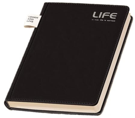 TONGQIC Hefte mit beschreibbarer Bindung, Notizbuch aus Leder für Meetings, A5, für Zuhause, Schule und Büro (schwarz)