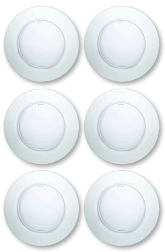 AC - Pack de 6 Platos Llanos - Modelo LYS - Ø 23 cm - Vidrio - Apto para lavavajillas y microondas - Ideal para el hogar, Cocina y hostelería