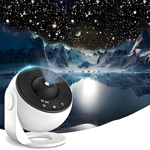 Lancoon Proiettore Galaxy per camera da letto Star Proiettore luce notturna con messa a fuoco HD e 13 dischi intercambiabili 12,5 m² proiezione cielo stellato per bambini decorazione casa soffitto