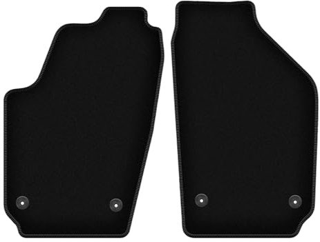 Wielganizator Velours Vorne Fußmatten passend für Volkswagen Polo IV 9N (2001-2009) | Qualität: Basic - Genaue Passform, rutschfeste Untregrund 2-teilig - Schwarz
