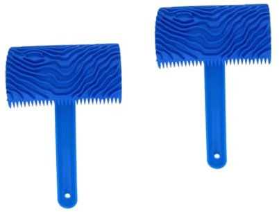 EXCEART 2 Pezzi Strumenti Per Venature Del Legno Di Vernice Goffrata Rulli Parete Attrezzo Arredamento Per La Casa Colore Strumento Per La Grana Della Vernice Blu Gomma Da Cancellare