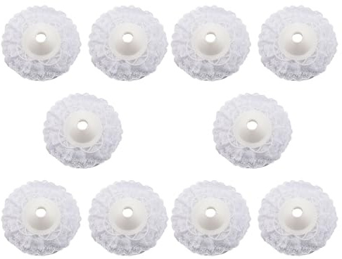 Uikdjgu 60Pcs Lace Bouquet Collar, Lace Collar DIY Bouquet Holder Wedding Bridal Bouquet Collar White Lace Decoration