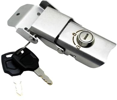 Milageto Accesorios de bloqueo de maletero de motocicleta, liberación rápida, resistentes, profesionales, ajuste universal, cerraduras universales para maletas, 1 Cerradura 2 Llaves