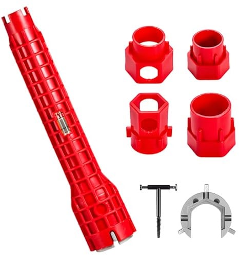 Werownsgso 14 in 1 Waschbecken Installer Werkzeug Wasserhahn Rohrzange Armaturenschlüssel Wasserhahn Multifunktionaler Waschbecken Schlüssel für Toilette Küche Bad