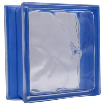 Basic Glasbaustein Wolke Reflex Himmelblau, 19x19x8 cm - 6 Stück