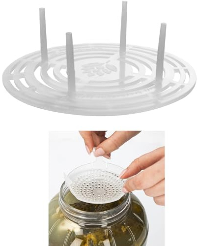 Gärsieb Beschwerer für Einmachgläser Ø 82-66 mm –Hochwertiger Niederhalter für Sauerkraut,Gurken & Essig Schutz vor Verderben & Schimmel 2-in-1 Funktion als Sieb & Abseihhilfe Gärgewichte Beschwerer