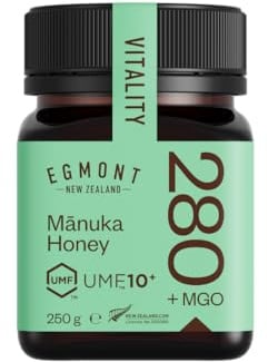 Egmont Honey Manuka-Honig MGO 280+, UMF 10+ aus Neuseeland (250 g) | Roh & Nicht Pasteurisiert | Monofloral | Rückverfolgbar vom Bienenstock bis ins Glas | Zertifiziert | Nachhaltig hergestellt