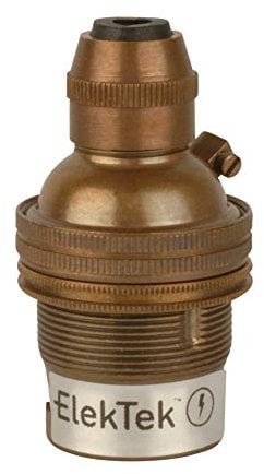 ElekTek Support pour lampe de plafond avec cordon de suspension flexible BC B22 en laiton antique
