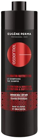 Eugène Perma Professionnel - Shampooing Keratin Nutrition ESSENTIEL - Restructure la fibre capillaire et facilite le démêlage - Cheveux secs - Flacon - 1000 ml