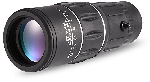 Diyeeni Telescopio monocular portátil 16X Senderismo Lente de la cámara HD Telescopio monocular Función de Enfoque preciso Impermeable a Prueba de Niebla con Soporte para teléfono