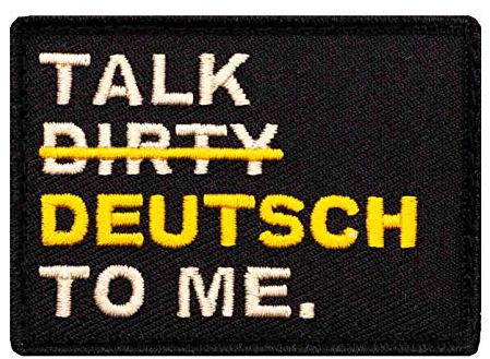 Café Viereck ® Bundeswehr Fun Patch Gestickt mit Klett - 5 cm x 7 cm (gold/schwarz)